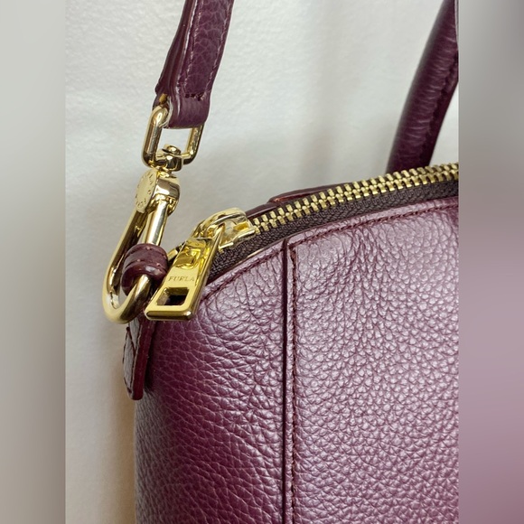 FurlaTessa L Satchel Barolo Burgundy/Wine Leather Handbag / 2 Way - Picture 4 of 14